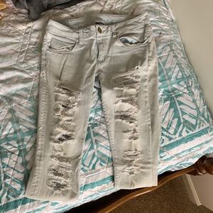 Light wash super low rise AE Jeggings